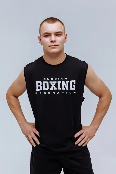 Майка с принтом BOXING черная